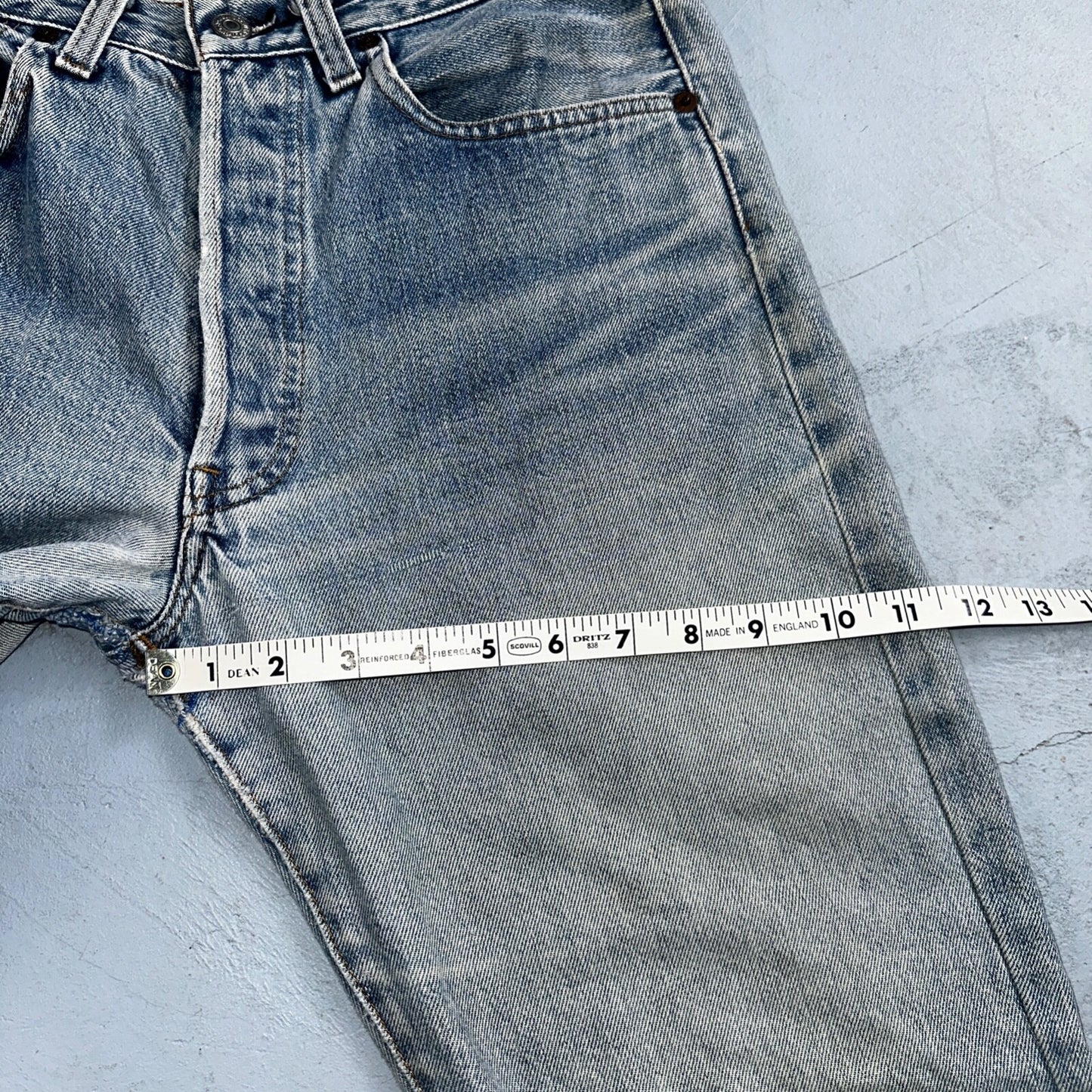 Levis 501 Vintage 80s Redline Selvedge USA XX Jeans Light Wash Skinny Act 29x32