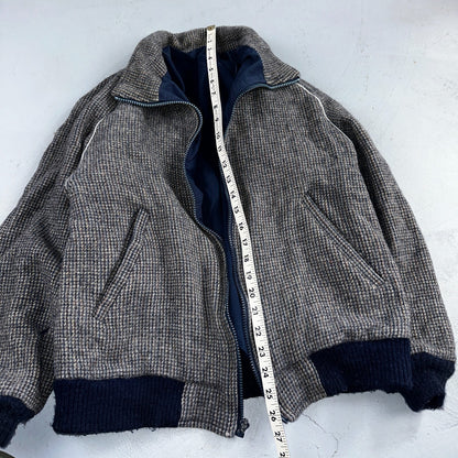 PENDLETON VTG USA Men’s Medium Blue Insulated Wool Bomber Jacket Broken Zipper