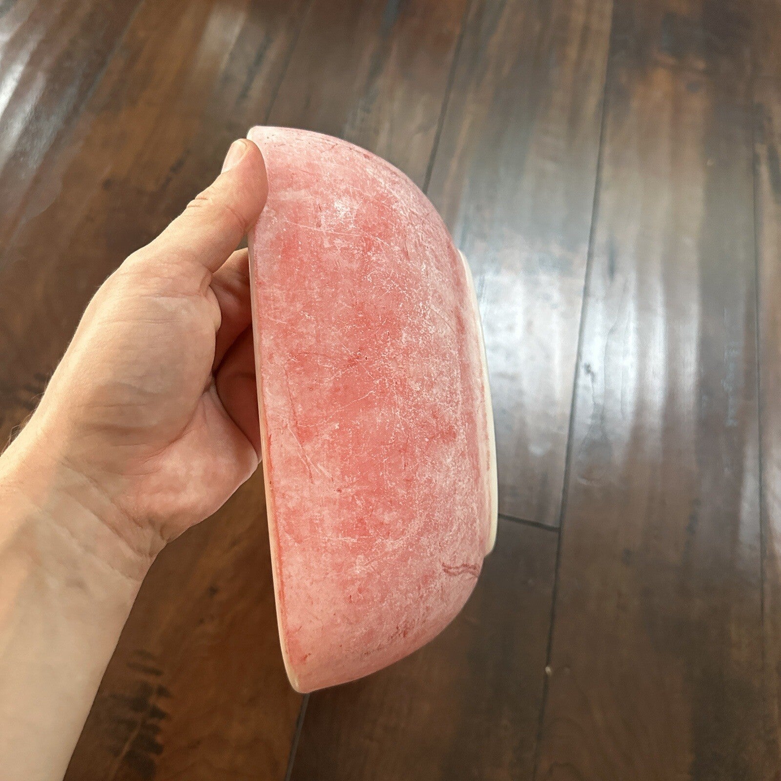 VTG RED PYREX 2.5 QT SQUARE CASSEROLE DISH 625B-025 Faded AMAZING