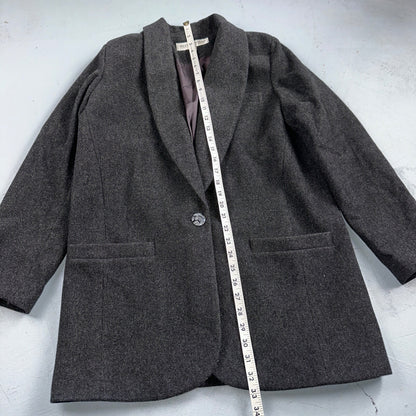Vintage Valerie Steven’s Gray Black Wool & Cashmere Blend Blazer Women’s Sz 8