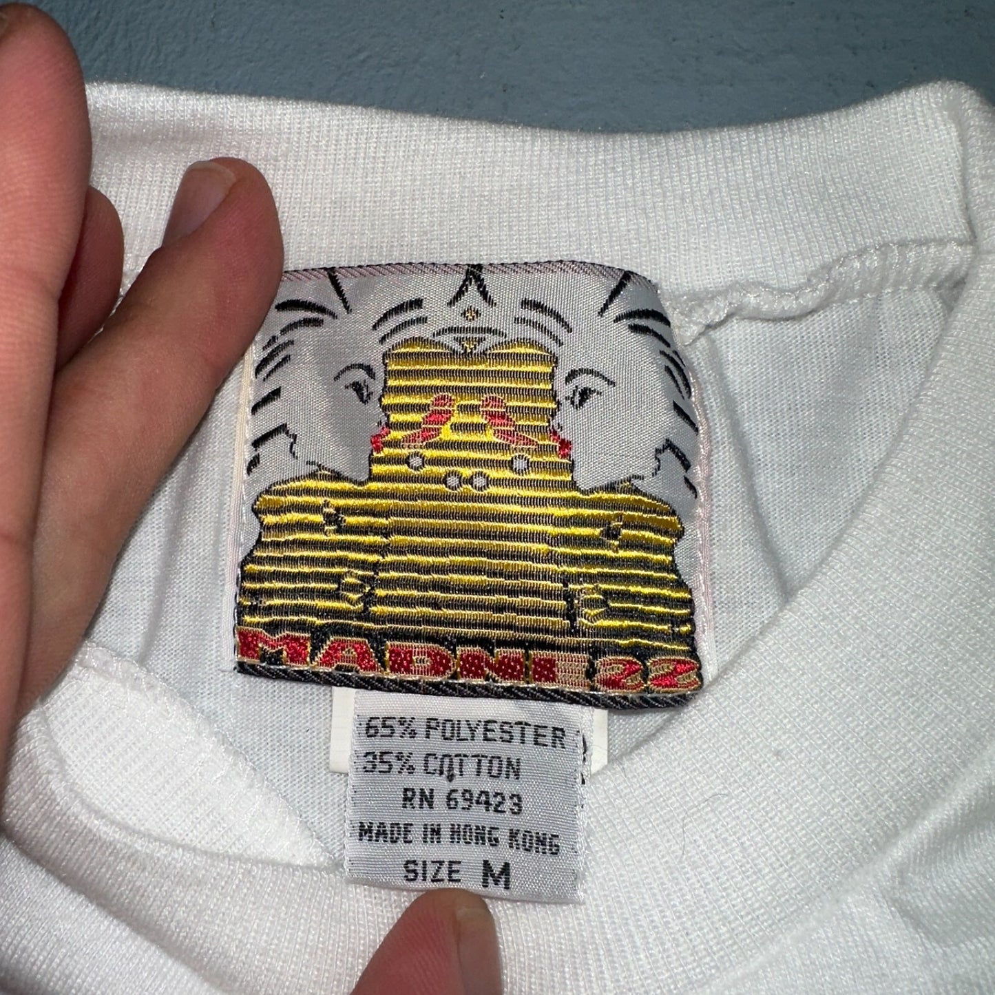 Madness Hot Girls VTG T Shirt Twin Medium 90s Black White Checkerboard Drama Art