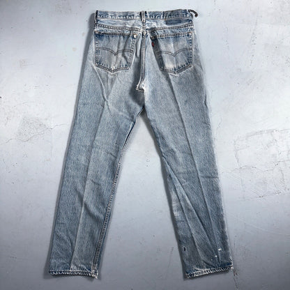 Levis 501 Vintage 90s USA XX Straight Leg Jeans 33x36 Light Wash Act 30x30