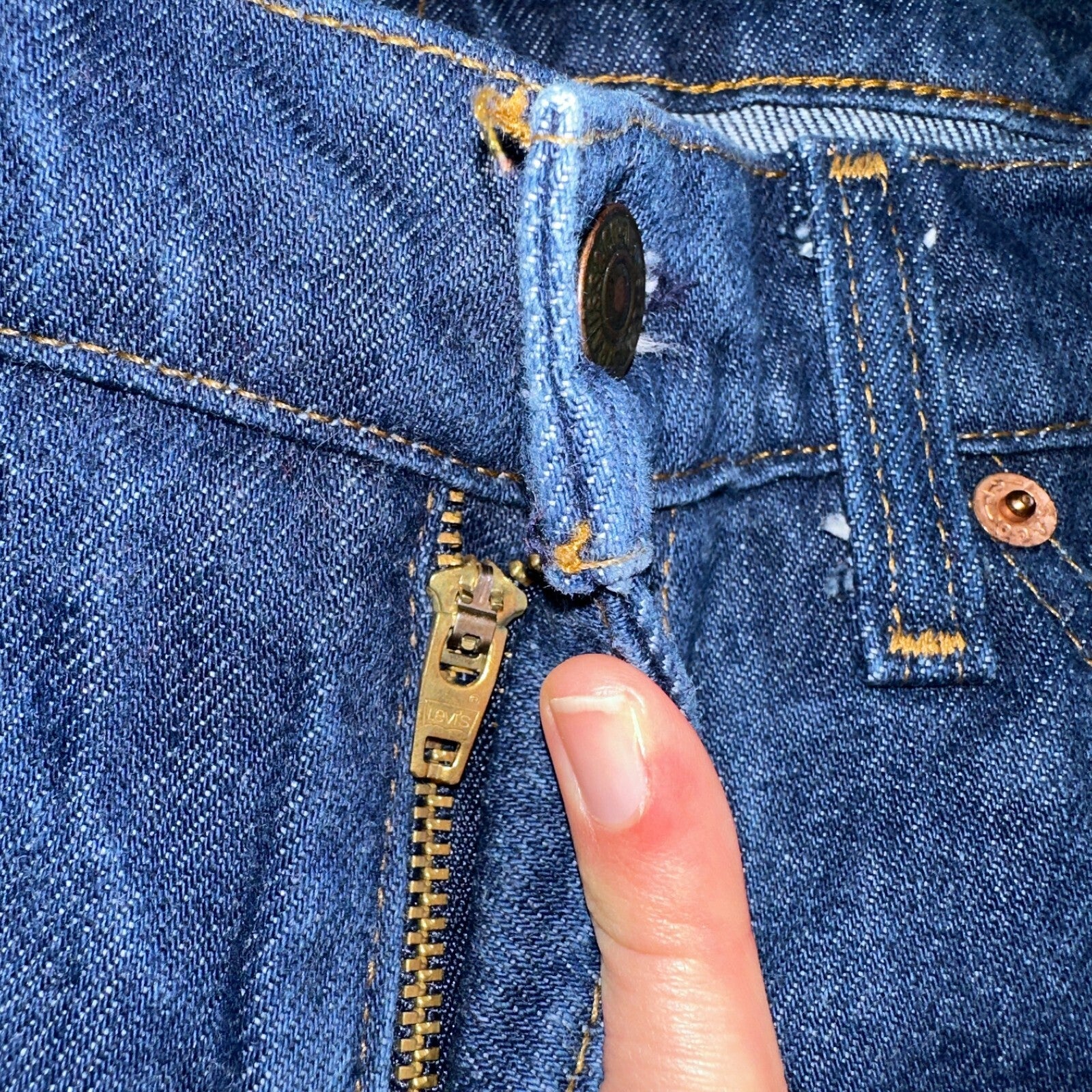 Levis 505 Vintage 80s 20505-0217 Orange Tab Dark 501 Jeans 36x34 USA 1980s