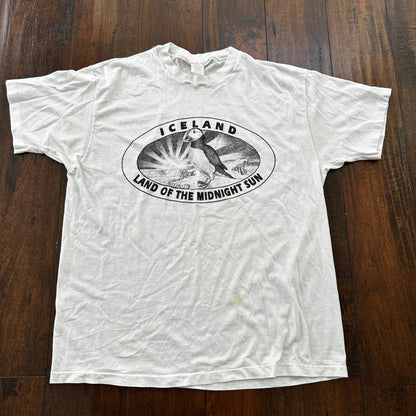Iceland Midnight Sun Vintage T Shirt Single Stitch 80s Funny Humor Penguin