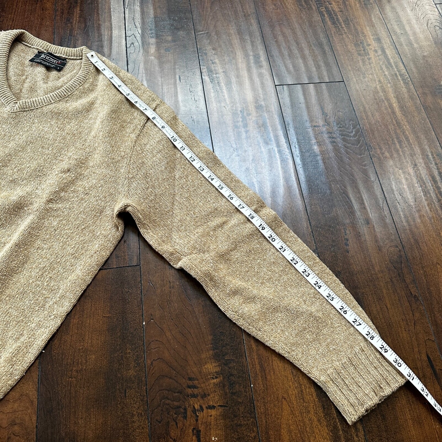 Vintage Jantzen Sweater Men's L Brown Pullover Blank Solid USA Made 90s