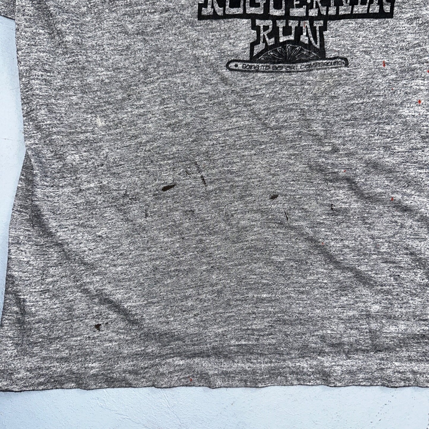 Rouge River Run V Neck Gray VTG T Shirt 80s Single Stitch Cars Graphic Rare Cool