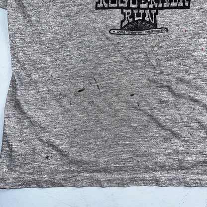 Rouge River Run V Neck Gray VTG T Shirt 80s Single Stitch Cars Graphic Rare Cool