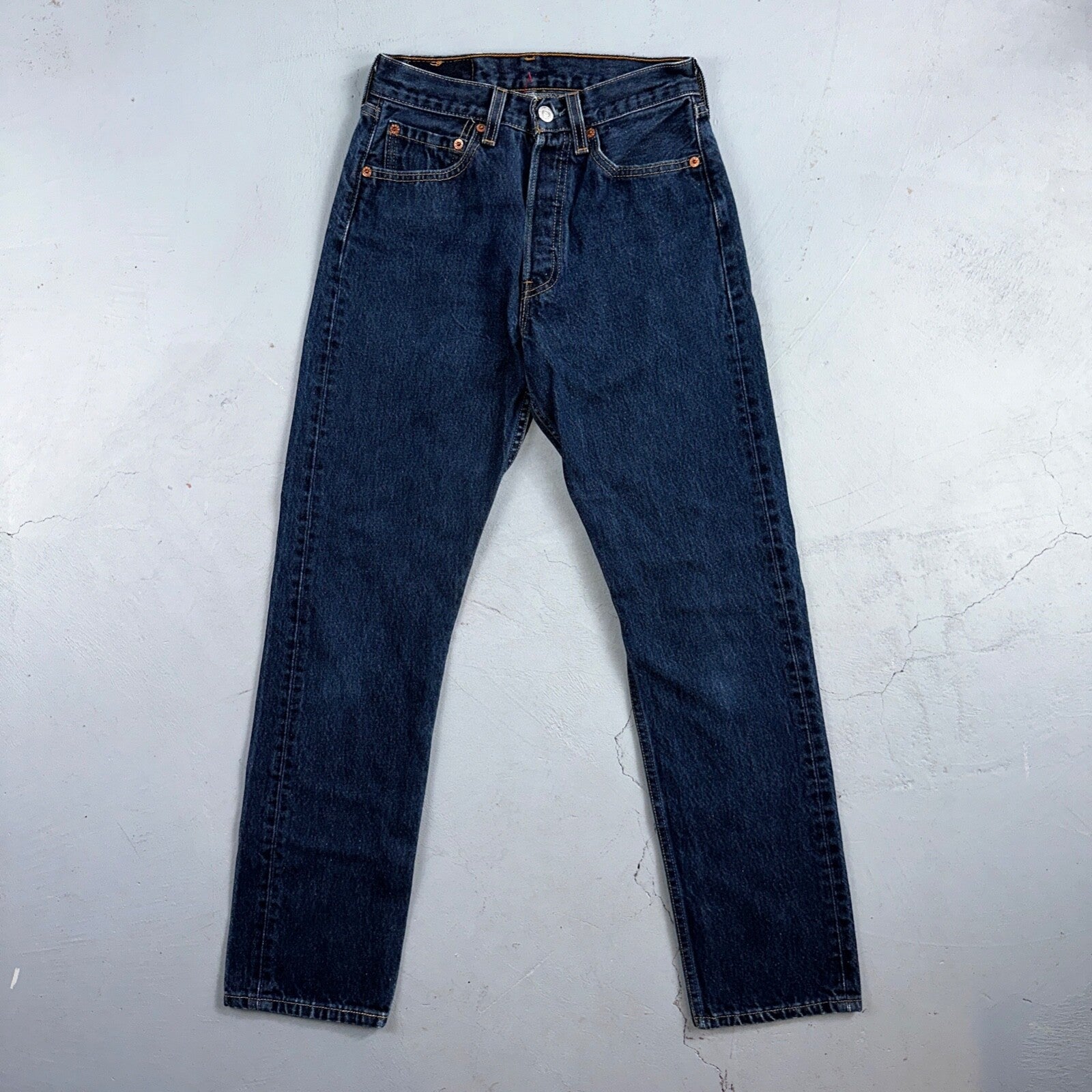 Levis 501 Vintage 90s USA XX Straight Leg Jeans Blue Dark Wash Act 24x29