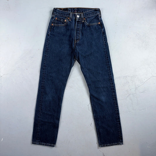 Levis 501 Vintage 90s USA XX Straight Leg Jeans Blue Dark Wash Act 24x29