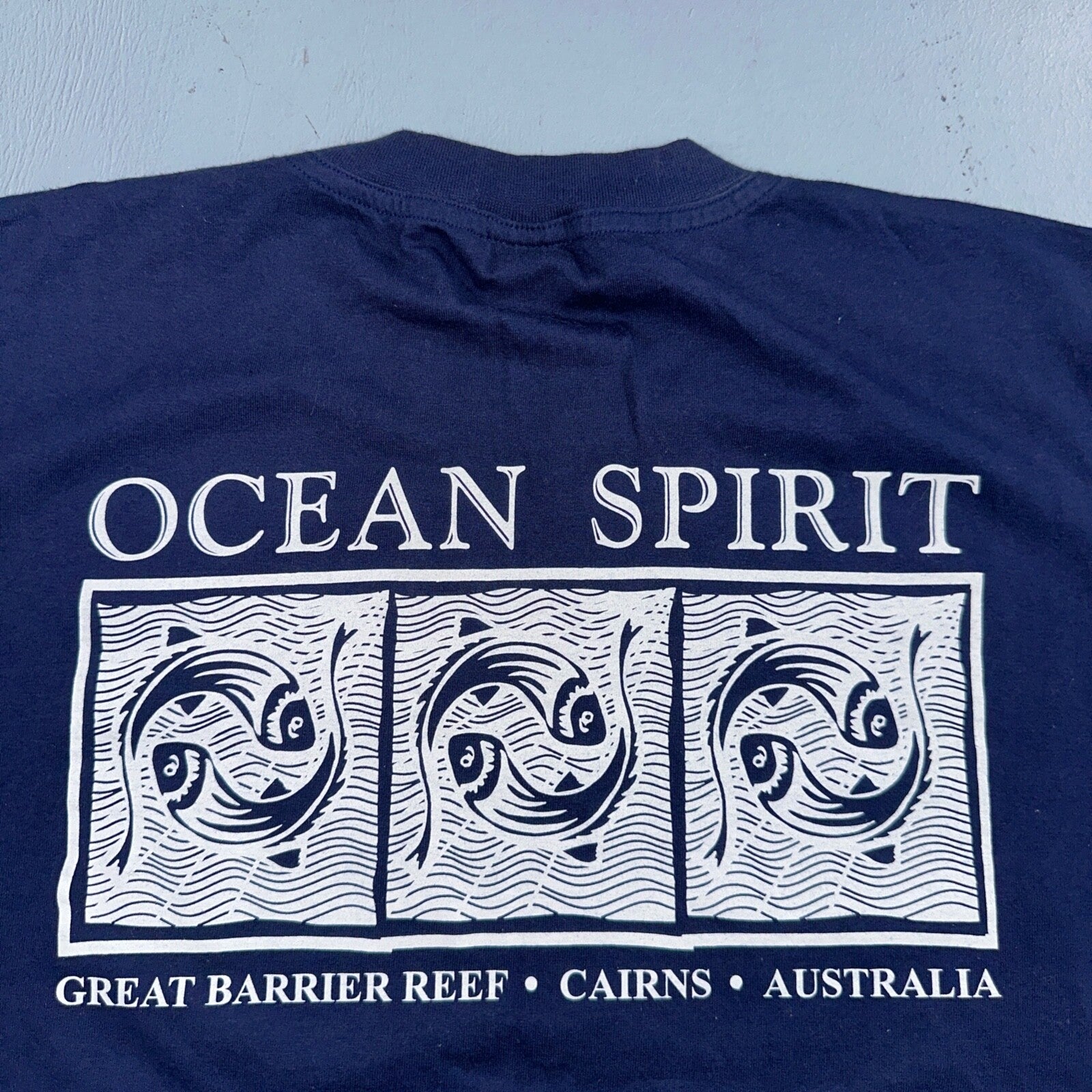Ocean Spirit Australia VTG T Shirt Great Barrier Reef Navy 90s Medium Travel Lov