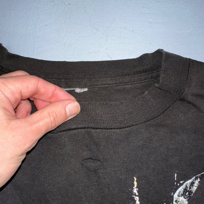 Vintage Wolf Pack Wolves Nature Animals Art Graphic Thrashed T-Shirt Black 90s