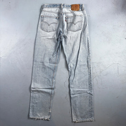 Levis 501 Vintage 90s USA XX Straight Leg Jeans Blue Light Wash 34x34 Act 31x33