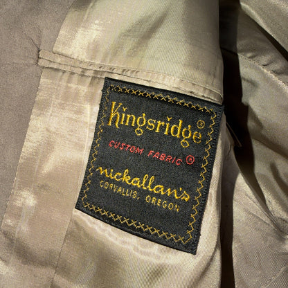 VTG Ultra Suede Blazer Men 42 Sports Coat 2 Button Western Beige Brown