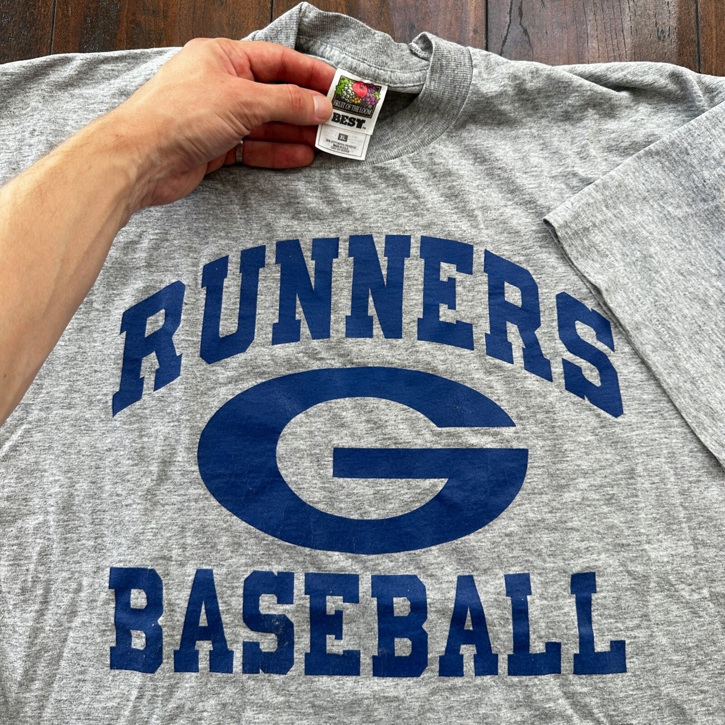 Runners G Baseball Adidas Vintage T Shirt Single Stitch Grey Sports Music XL