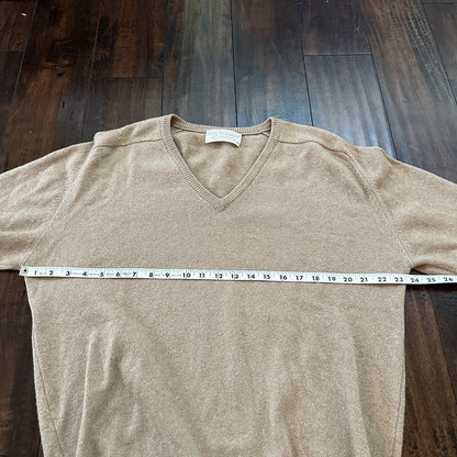 Norm Thompson 100% Cashmere 2-Ply Crew Neck Sweater Size 44 Scotland Beige