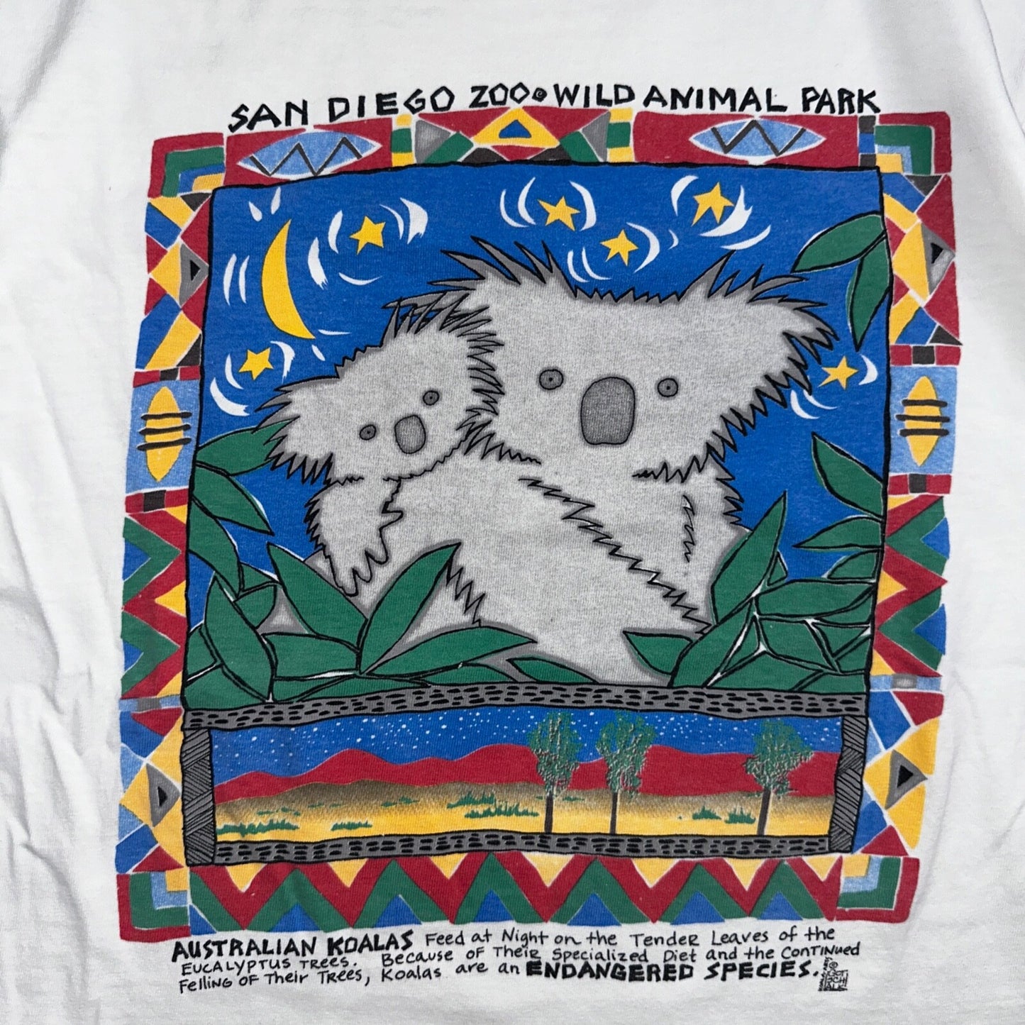 San Diego Zoo VTG T Shirt Koala Hanes Beefy Single Stitch California Graphic 80s
