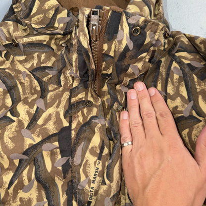 Vintage Columbia Delta Marsh Camo Jacket Men's Large Full Zip Hunting 1995