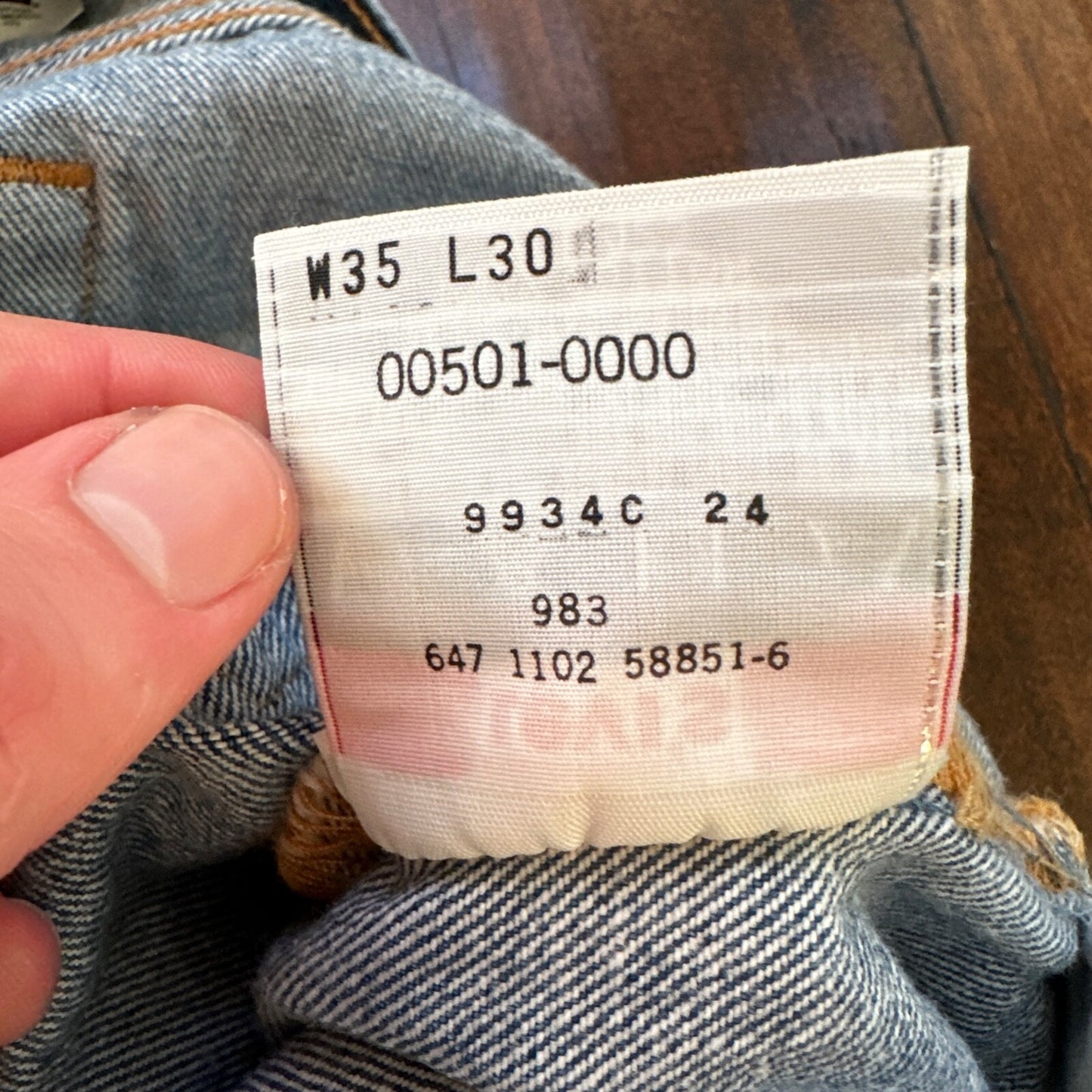 VTG Levis 501 XX Button Fly 90s Y2K Jeans Denim Straight Capri 35x30 Act 32x25