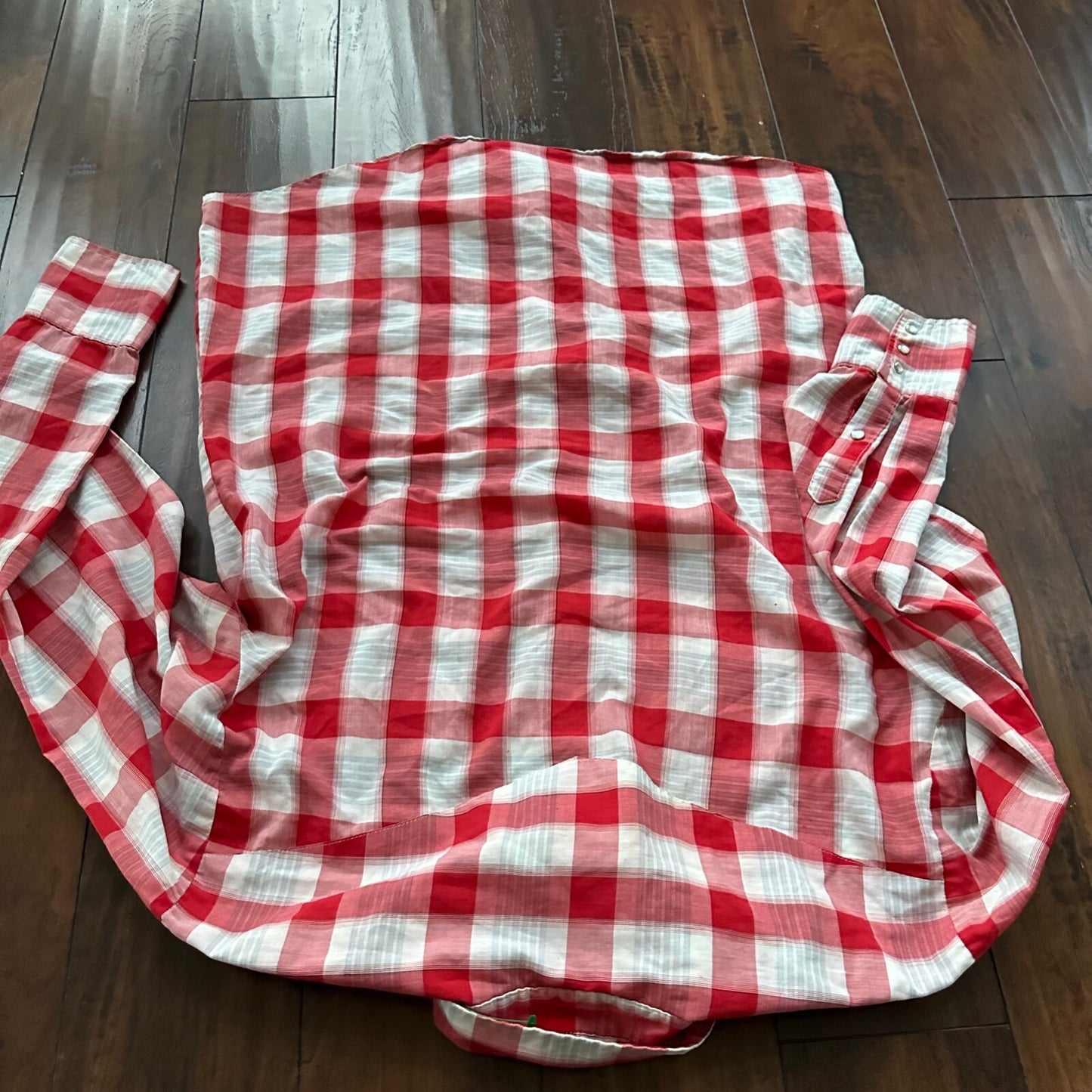 Gold Collection Karman Men's Western Shirt Pearl Snap Red USA Plaid Checker 80s