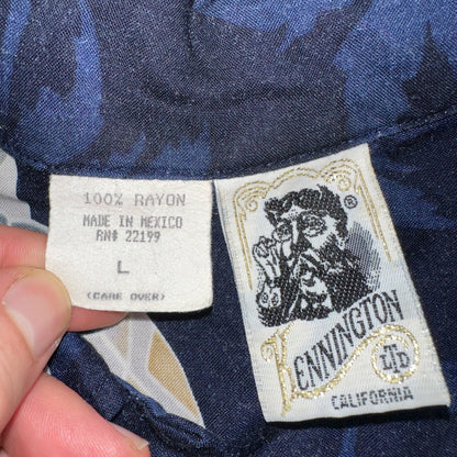 Vintage 90s Kennington Ltd. California Hawaiian Shirt All Over Print Floral Sz L