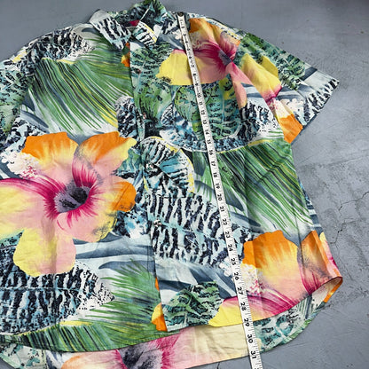 Vintage Jams World Tropicana Floral Men's Hawaiian Button Large Shirt USA Made