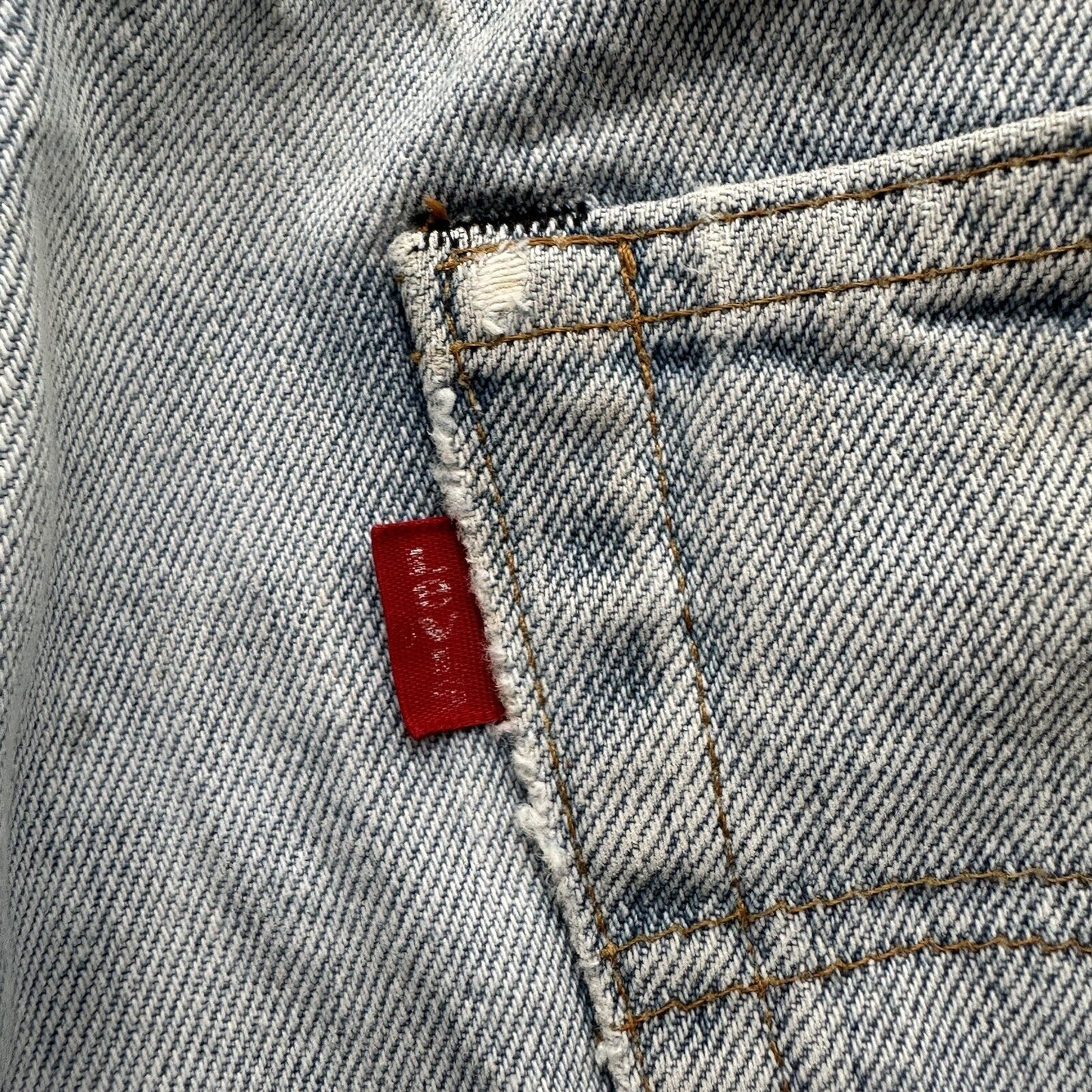 Levis Vintage 80s Redline Selvedge USA 501 XX Jeans Light Wash 33x34 Act 29x29