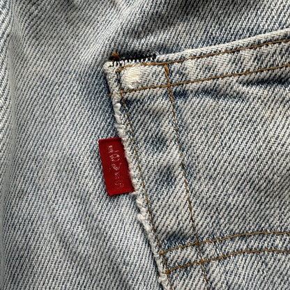 Levis Vintage 80s Redline Selvedge USA 501 XX Jeans Light Wash 33x34 Act 29x29