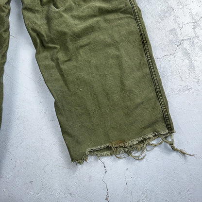 Vintage 1960s 70s Vietnam OG 107 Fatigue Pants 60s Button Fly 34x35 Act 33x26
