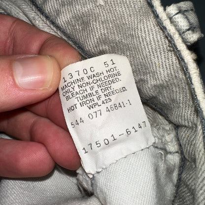 Levis 501 Vintage Jeans Women's Size 5 Gray Button Fly 22x29 USA Acid Wash