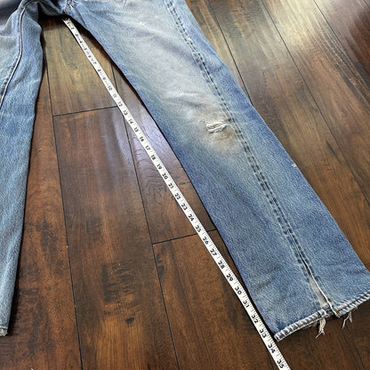 Levis Vintage 80s Redline Selvedge USA 501 XX Jeans Light Wash 33x36 Act 30x34