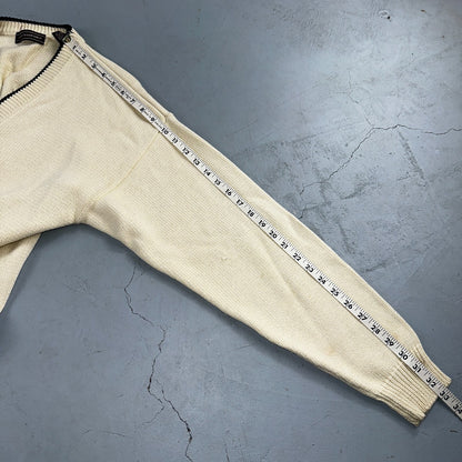 VTG John Ashford Pure 100% Cotton Cardigan Sweater Size Large Ivory White