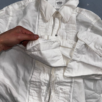 Arrow VTG 50s New Nassau Ruffle Front Dress Shirt Long Sleeve White 16-33