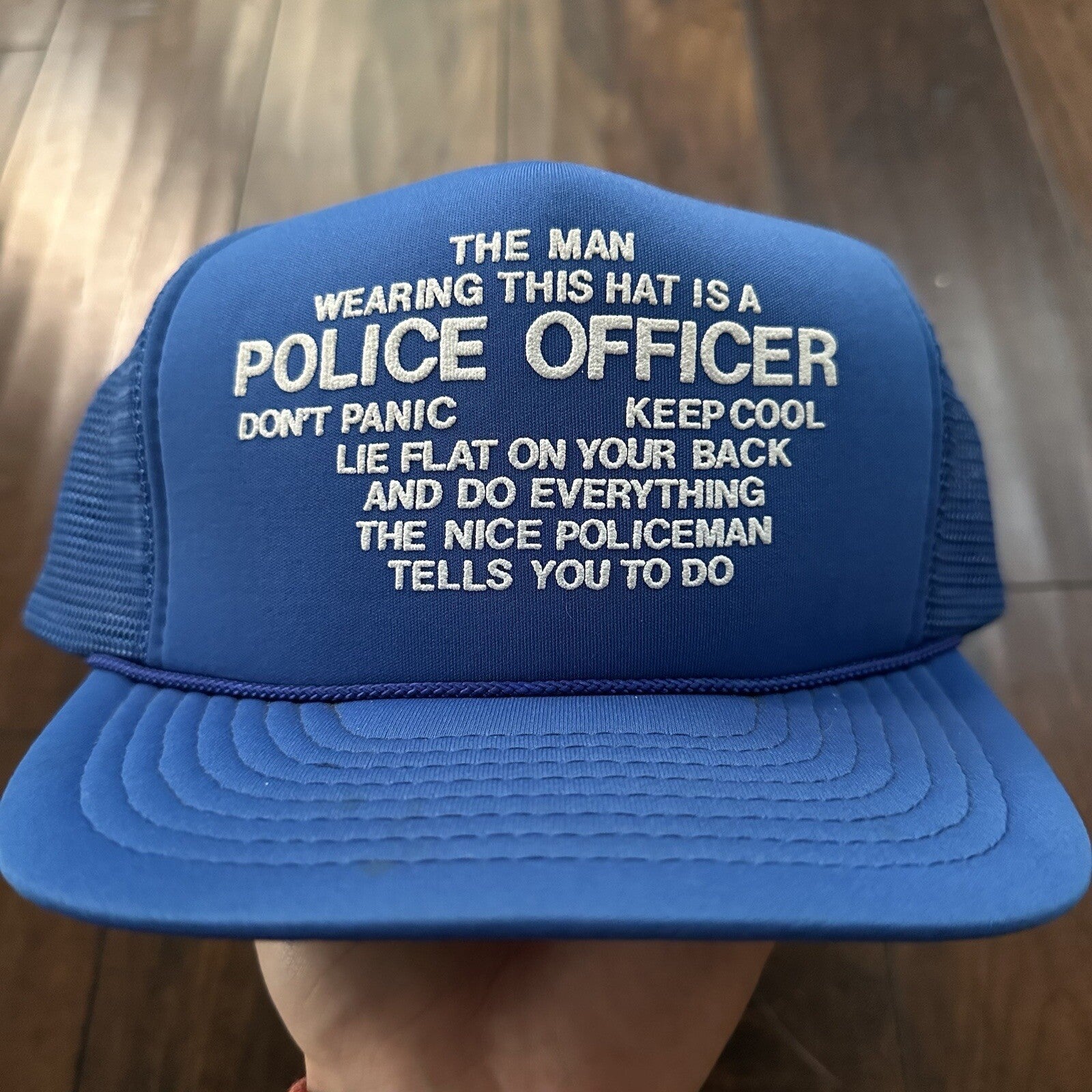 Police Officer Funny Vintage Hat Cap Snapback Cool Metal Music Quote Text Humor