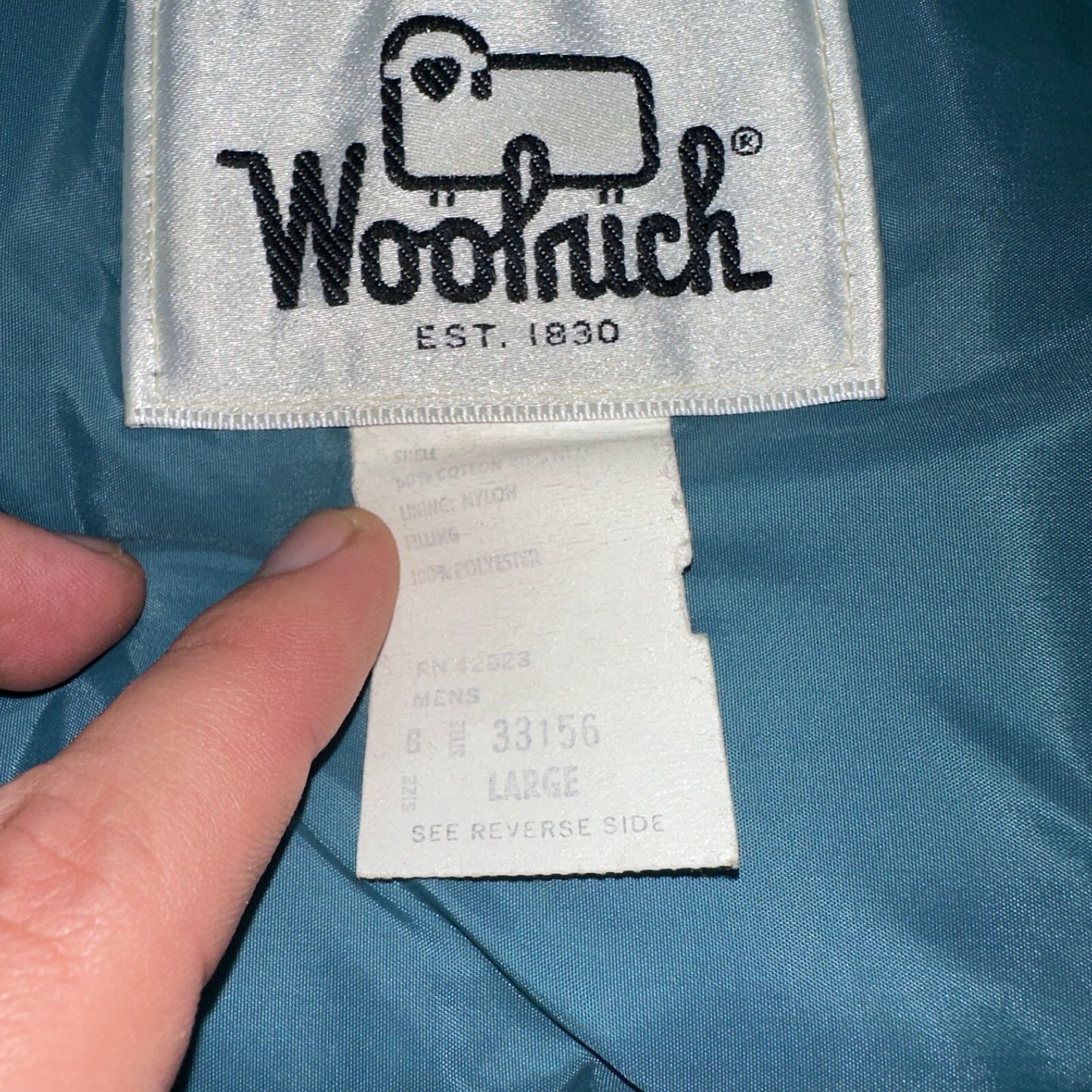 Woolrich VTG Vest Mens L Baby Blue Puffer Down Quilted Snap Up Made In USA 80s