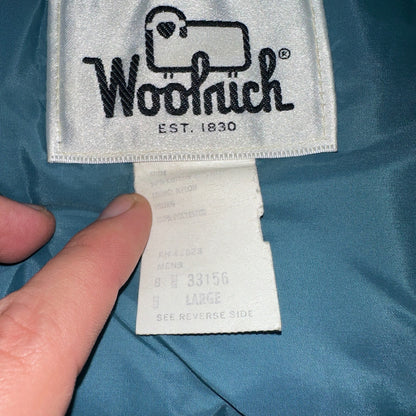 Woolrich VTG Vest Mens L Baby Blue Puffer Down Quilted Snap Up Made In USA 80s