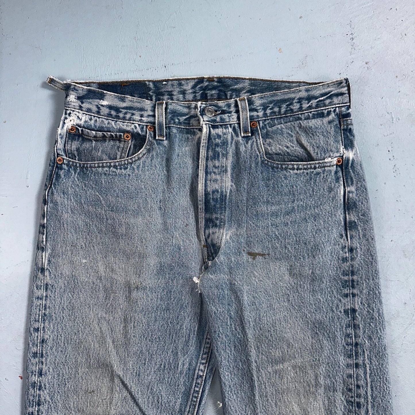 Levis 501 Vintage 90s USA XX Straight Leg Jeans 33x36 Light Wash Act 30x30