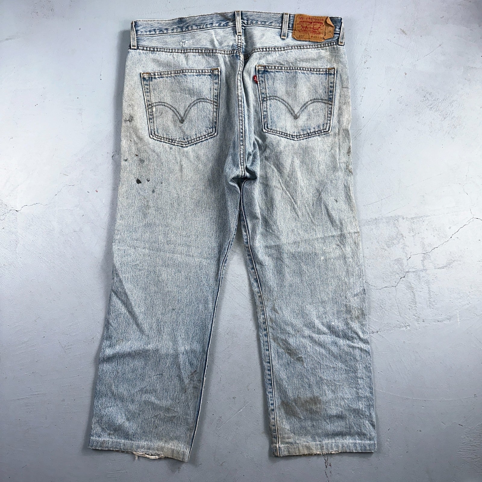 Levis 501 Vintage 90s Mexico Straight Leg Jeans Blue Light Wash 40x30 Act 40x28