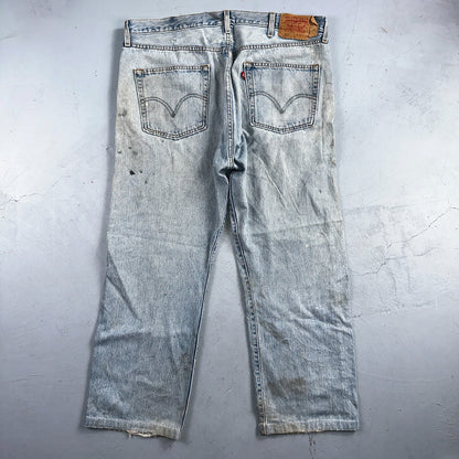 Levis 501 Vintage 90s Mexico Straight Leg Jeans Blue Light Wash 40x30 Act 40x28