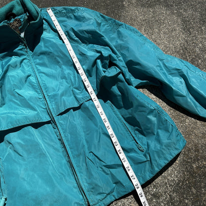 Eddie Bauer XL Blue Rain Jacket Mens Full Zip Outdoor Hike Vintage 1990s 90s