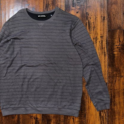 Travis Mathew Sweater Adult XL Gray Striped Long Sleeve Crew Lightweight