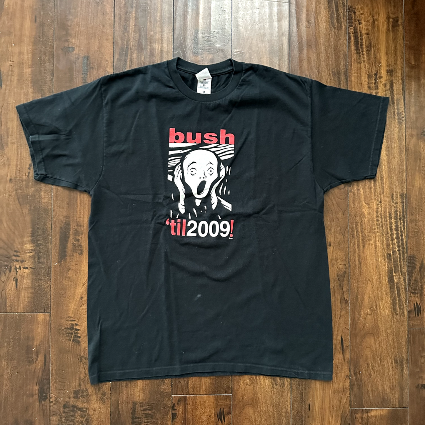 Bush President 2009 Election Vintage T Shirt Black FOTL Black Funny Art Scream