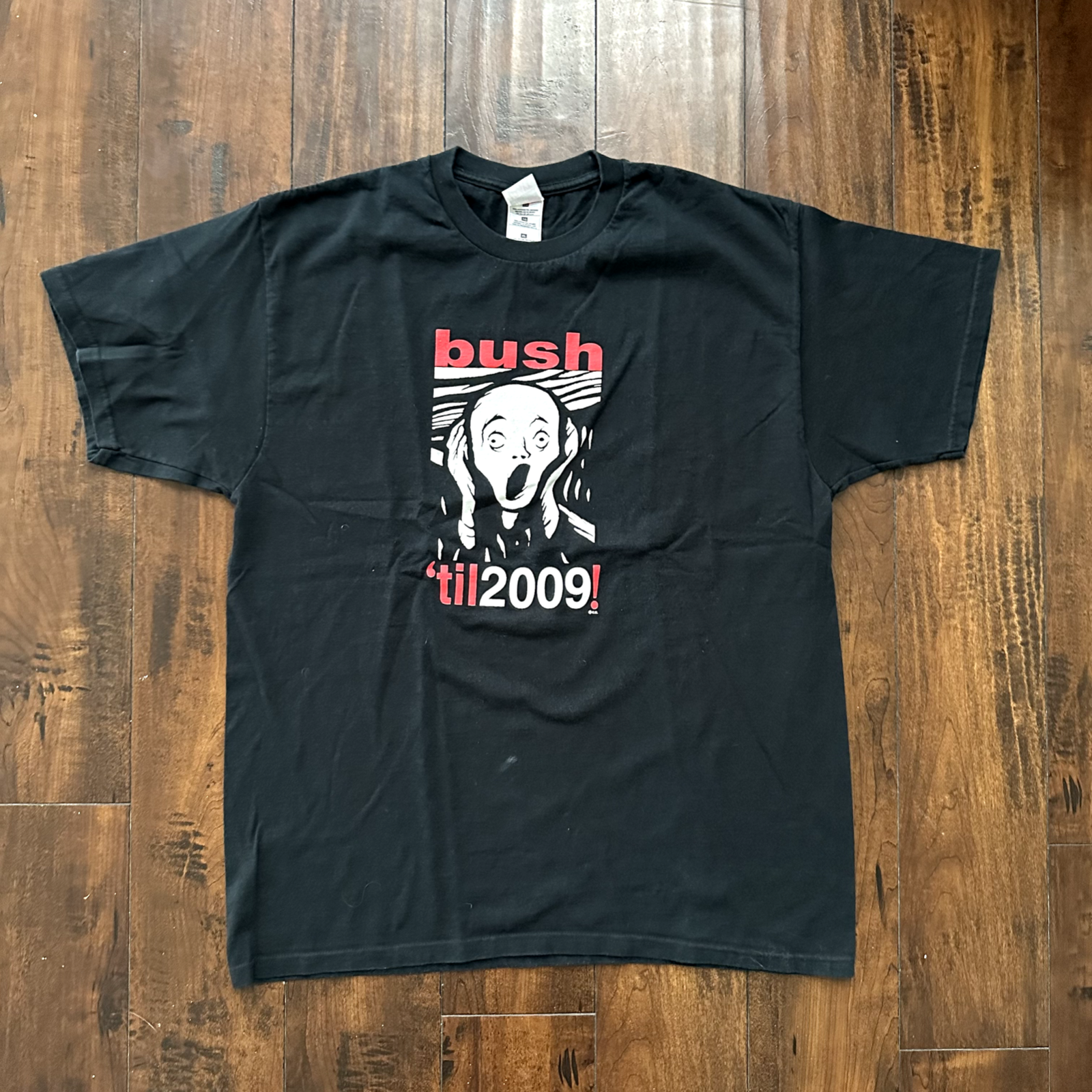 Bush President 2009 Election Vintage T Shirt Black FOTL Black Funny Art Scream