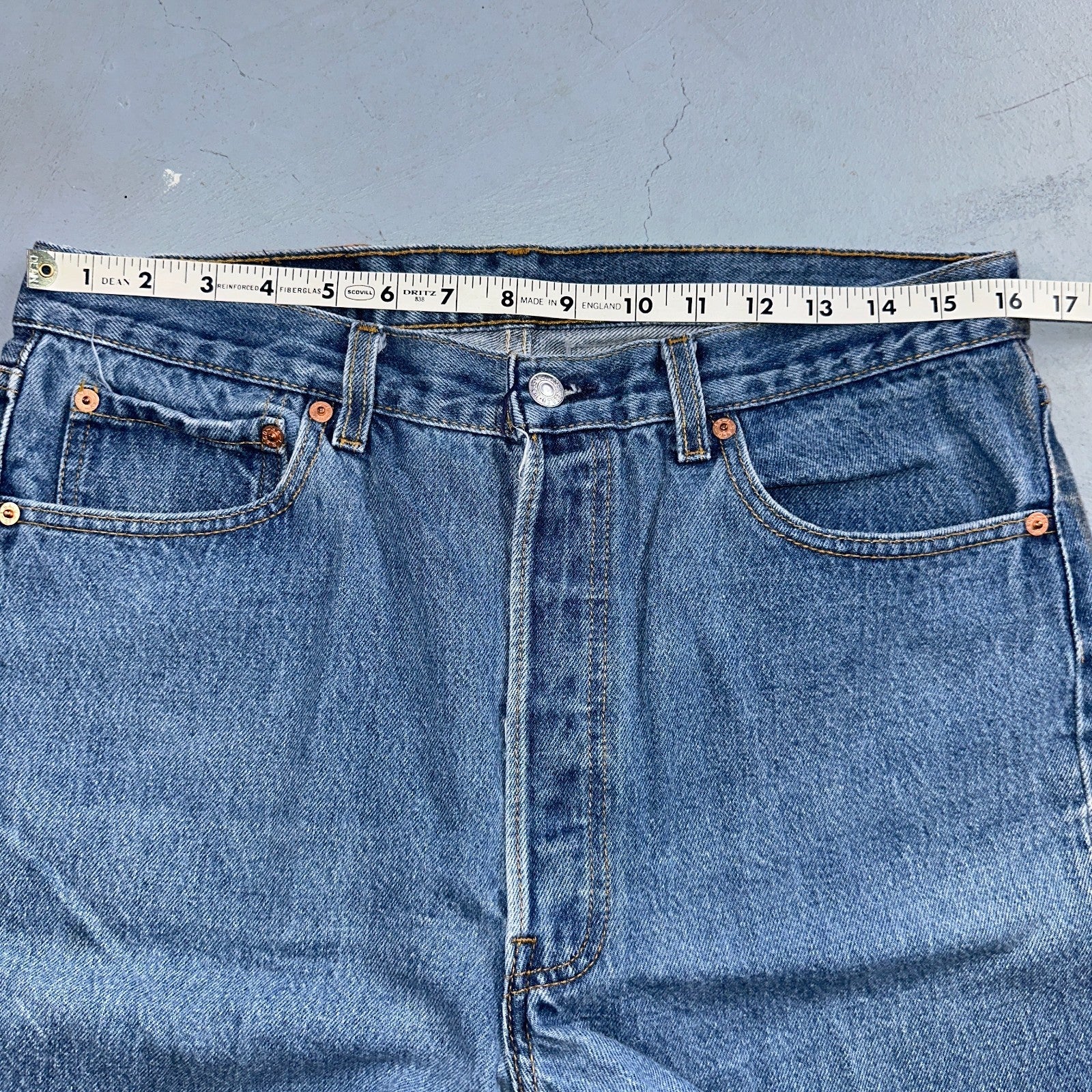 Levis 501 Vintage 90s USA XX Straight Leg Jeans Blue Med Wash 36x32 Act 32x28