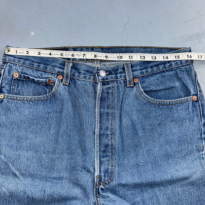 Levis 501 Vintage 90s USA XX Straight Leg Jeans Blue Med Wash 36x32 Act 32x28
