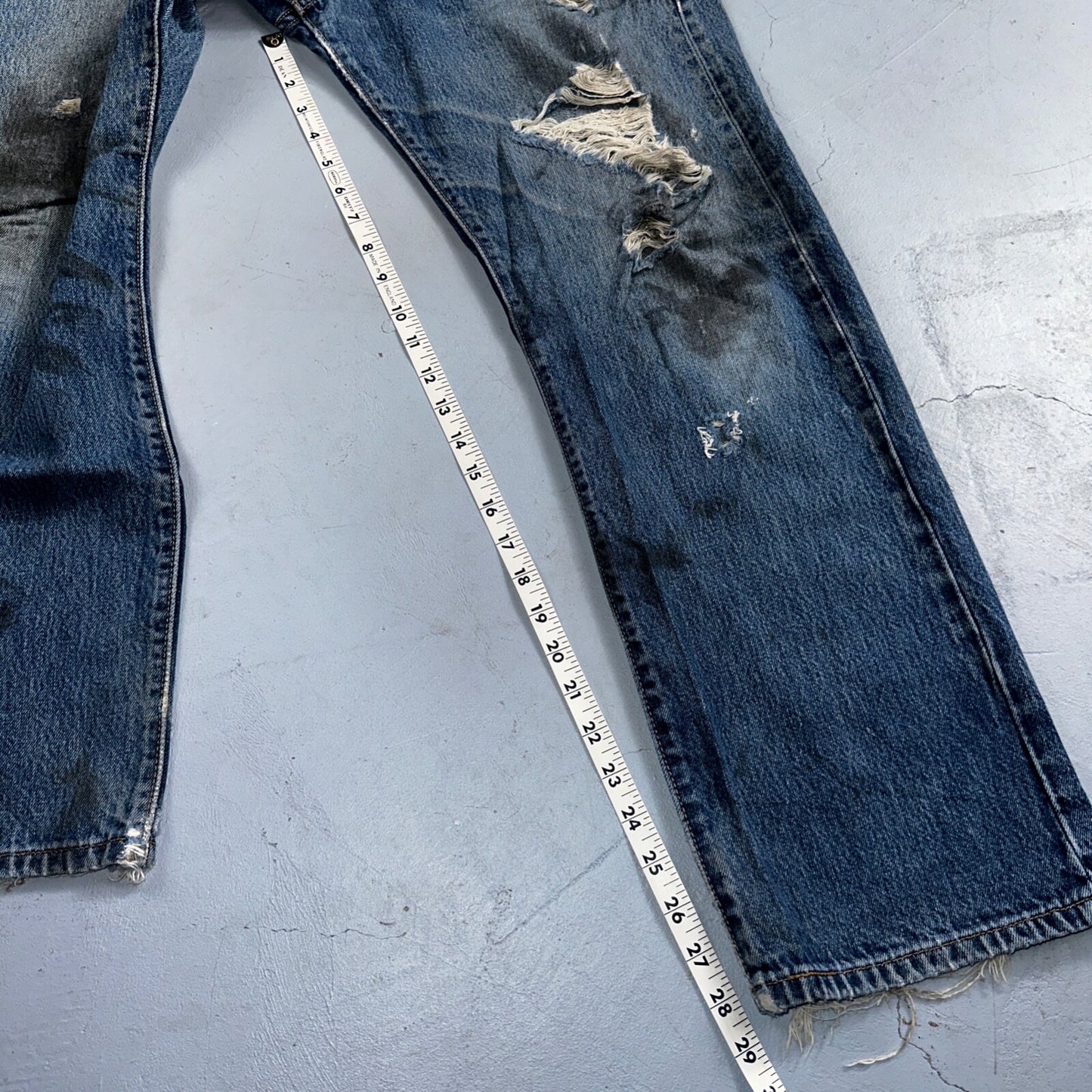 Levis 501 Vintage 90s XX Straight Leg Mexico Jeans 34x30 Thrashed Act 33x28