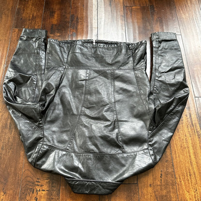 VTG 1950s Rockabilly Black Leather Talon Jacket Men 40 Zip 50s 60s 1960s Bike