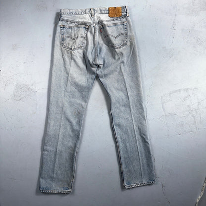 Levis 501 Vintage 80s USA XX 90s Straight Leg Jeans 33x36 Light Wash Act 30x31