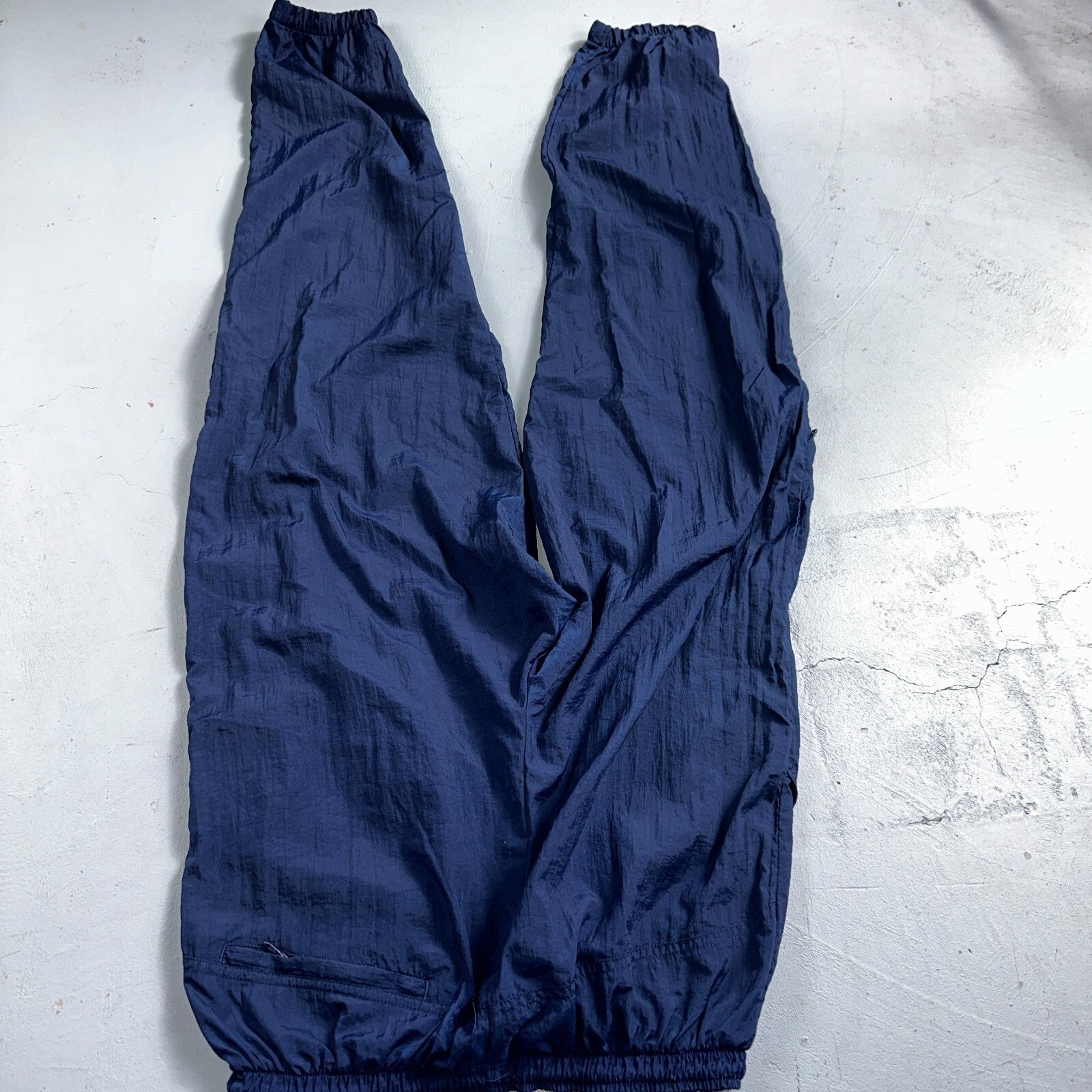 Nike VTG 90s Windbreaker Track Pants Ankle Zip Unlined Blue 1990s Essential