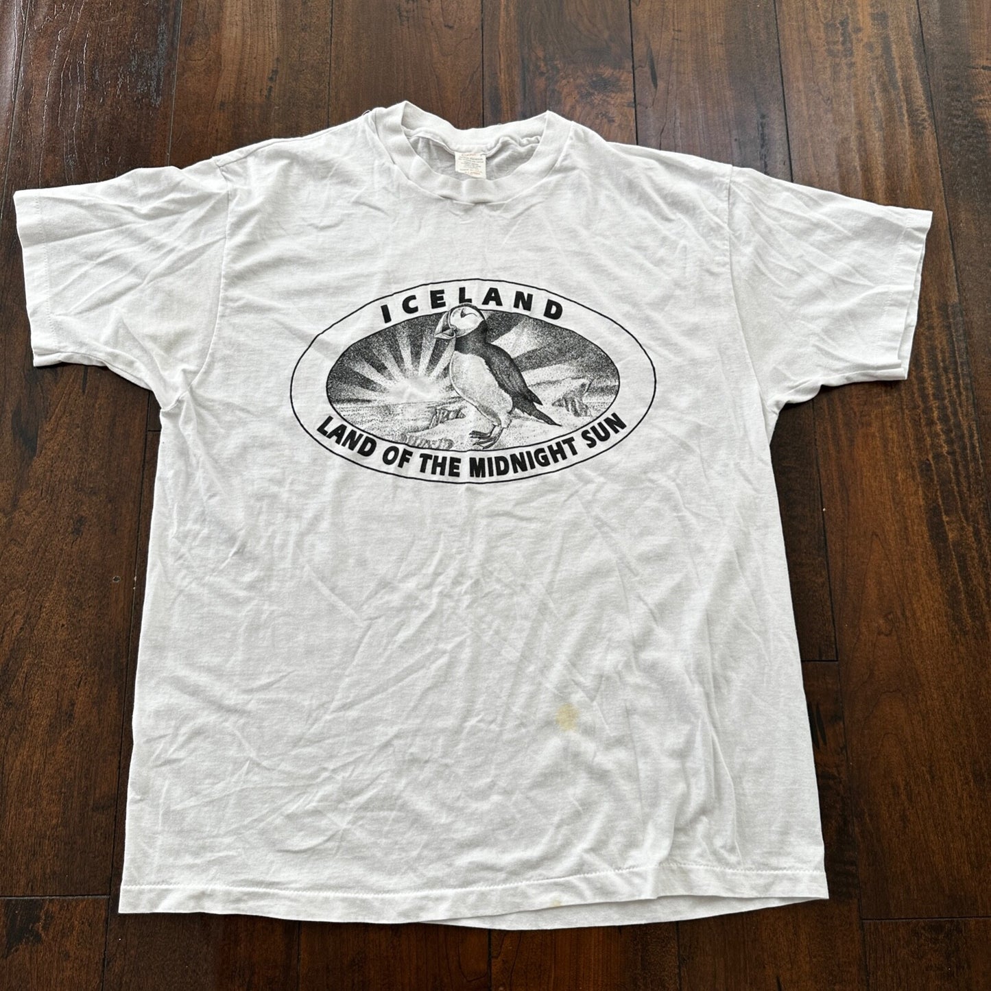 Iceland Midnight Sun Vintage T Shirt Single Stitch 80s Funny Humor Penguin