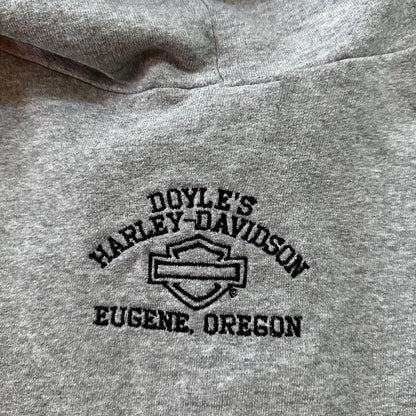 Vtg Harley Davidson Size L Women's Zip Up Hoodie USA 90s Eugene Oregon Bike